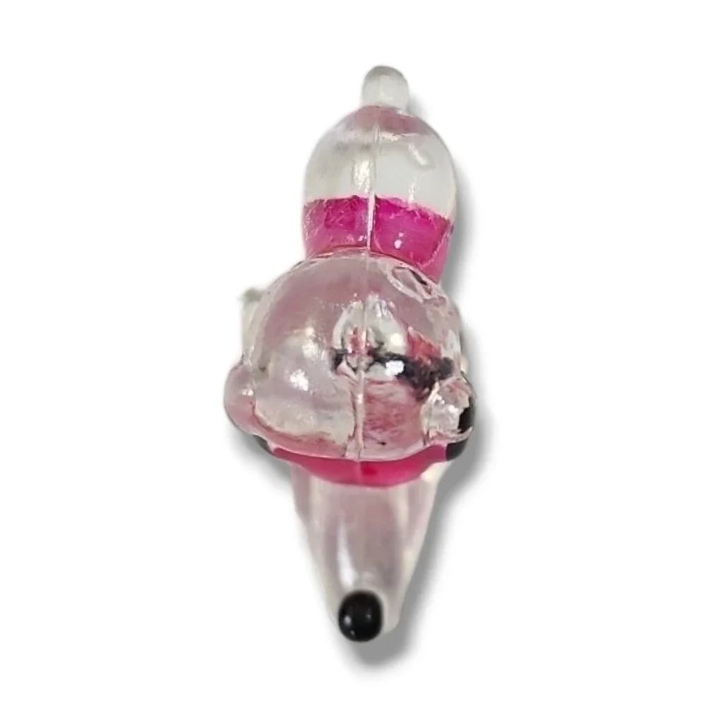Vintage Lucite Dog Clear Pink Plastic Toy‎ Figure Poodle 1.5